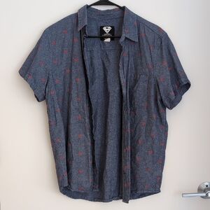 Superman Short Sleeve Button Down